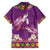 Hawaiian Lei Turtle and Plumeria Family Matching Off Shoulder Maxi Dress and Hawaiian Shirt Polynerian Art Tattoo-Mauve Color