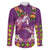 Hawaiian Lei Turtle and Plumeria Family Matching Off Shoulder Maxi Dress and Hawaiian Shirt Polynerian Art Tattoo-Mauve Color