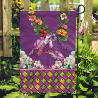 Hawaiian Lei Turtle and Plumeria Garden Flag Polynerian Art Tattoo-Mauve Color LT03 Garden Flag Purple - Polynesian Pride