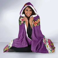 Hawaiian Lei Turtle and Plumeria Hooded Blanket Polynerian Art Tattoo-Mauve Color LT03 - Polynesian Pride