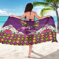 Hawaiian Lei Turtle and Plumeria Sarong Polynerian Art Tattoo-Mauve Color