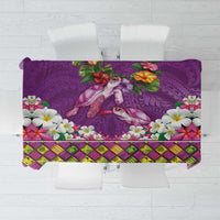 Hawaiian Lei Turtle and Plumeria Tablecloth Polynerian Art Tattoo-Mauve Color LT03 Purple - Polynesian Pride