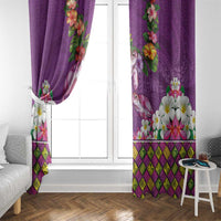 Hawaiian Lei Turtle and Plumeria Window Curtain Polynerian Art Tattoo-Mauve Color LT03 - Polynesian Pride