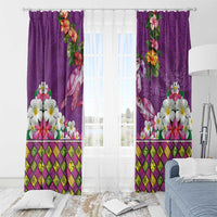 Hawaiian Lei Turtle and Plumeria Window Curtain Polynerian Art Tattoo-Mauve Color LT03 - Polynesian Pride