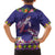 Hawaiian Lei Turtle and Plumeria Family Matching Off Shoulder Maxi Dress and Hawaiian Shirt Polynerian Art Tattoo-Navy Color