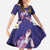 Hawaiian Lei Turtle and Plumeria Family Matching Off Shoulder Maxi Dress and Hawaiian Shirt Polynerian Art Tattoo-Navy Color