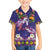Hawaiian Lei Turtle and Plumeria Family Matching Off Shoulder Maxi Dress and Hawaiian Shirt Polynerian Art Tattoo-Navy Color