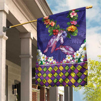 Hawaiian Lei Turtle and Plumeria Garden Flag Polynerian Art Tattoo-Navy Color LT03 House Flag Navy - Polynesian Pride