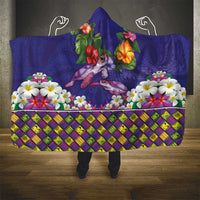 Hawaiian Lei Turtle and Plumeria Hooded Blanket Polynerian Art Tattoo-Navy Color LT03 - Polynesian Pride