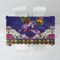 Hawaiian Lei Turtle and Plumeria Tablecloth Polynerian Art Tattoo-Navy Color LT03 Navy - Polynesian Pride