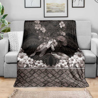 Hawaiian Lei Turtle and Plumeria Blanket Polynerian Art Tattoo-Grayscale Mode LT03 - Polynesian Pride
