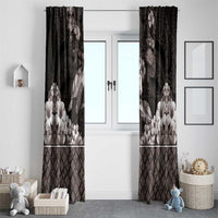 Hawaiian Lei Turtle and Plumeria Window Curtain Polynerian Art Tattoo-Grayscale Mode LT03 - Polynesian Pride