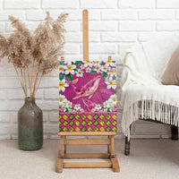 Hawaiian Plumeria and Humpback Whales Canvas Wall Art Polynerian Art Tattoo-Plum Pink Color LT03 - Polynesian Pride