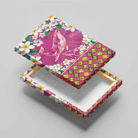 Hawaiian Plumeria and Humpback Whales Canvas Wall Art Polynerian Art Tattoo-Plum Pink Color LT03 - Polynesian Pride