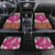 Hawaiian Plumeria and Humpback Whales Car Mats Polynerian Art Tattoo-Plum Pink Color