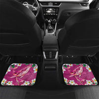 Hawaiian Plumeria and Humpback Whales Car Mats Polynerian Art Tattoo-Plum Pink Color