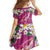 Hawaiian Plumeria and Humpback Whales Family Matching Off Shoulder Maxi Dress and Hawaiian Shirt Polynerian Art Tattoo-Plum Pink Color