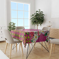 Hawaiian Plumeria and Humpback Whales Tablecloth Polynerian Art Tattoo-Plum Pink Color LT03 - Polynesian Pride