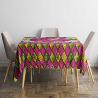Hawaiian Plumeria and Humpback Whales Tablecloth Polynerian Art Tattoo-Plum Pink Color LT03 - Polynesian Pride