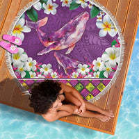 Hawaiian Plumeria and Humpback Whales Beach Blanket Polynerian Art Tattoo-Mauve Color LT03 - Polynesian Pride