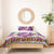 Hawaiian Plumeria and Humpback Whales Bedding Set Polynerian Art Tattoo-Mauve Color