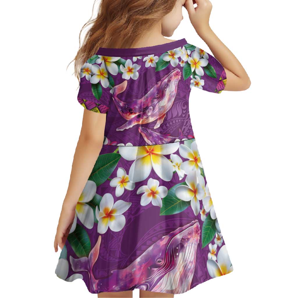 Hawaiian Plumeria and Humpback Whales Family Matching Mermaid Dress and Hawaiian Shirt Polynerian Art Tattoo-Mauve Color