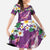 Hawaiian Plumeria and Humpback Whales Family Matching Off Shoulder Maxi Dress and Hawaiian Shirt Polynerian Art Tattoo-Mauve Color