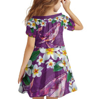 Hawaiian Plumeria and Humpback Whales Family Matching Summer Maxi Dress and Hawaiian Shirt Polynerian Art Tattoo-Mauve Color