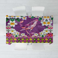 Hawaiian Plumeria and Humpback Whales Tablecloth Polynerian Art Tattoo-Mauve Color LT03 Purple - Polynesian Pride