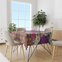 Hawaiian Plumeria and Humpback Whales Tablecloth Polynerian Art Tattoo-Mauve Color LT03 - Polynesian Pride