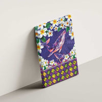 Hawaiian Plumeria and Humpback Whales Canvas Wall Art Polynerian Art Tattoo-Navy Color LT03 - Polynesian Pride