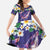 Hawaiian Plumeria and Humpback Whales Family Matching Off Shoulder Maxi Dress and Hawaiian Shirt Polynerian Art Tattoo-Navy Color