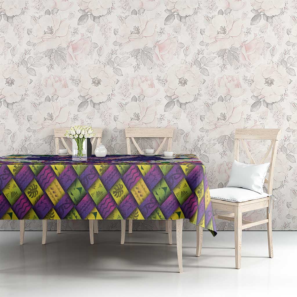 Hawaiian Plumeria and Humpback Whales Tablecloth Polynerian Art Tattoo-Navy Color LT03 - Polynesian Pride