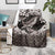 Hawaiian Plumeria and Humpback Whales Blanket Polynerian Art Tattoo-Grayscale Mode