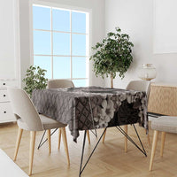 Hawaiian Plumeria and Humpback Whales Tablecloth Polynerian Art Tattoo-Grayscale Mode LT03 - Polynesian Pride