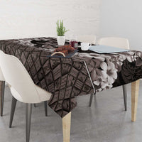 Hawaiian Plumeria and Humpback Whales Tablecloth Polynerian Art Tattoo-Grayscale Mode LT03 - Polynesian Pride