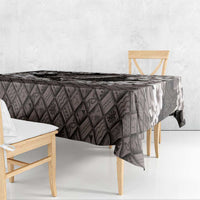 Hawaiian Plumeria and Humpback Whales Tablecloth Polynerian Art Tattoo-Grayscale Mode LT03 - Polynesian Pride