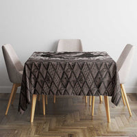 Hawaiian Plumeria and Humpback Whales Tablecloth Polynerian Art Tattoo-Grayscale Mode LT03 - Polynesian Pride