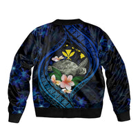 Hawaii Turtle Plumeria Flower Fanciful Bomber Jacket LT03 - Polynesian Pride