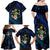 Hawaii Turtle Plumeria Flower Fanciful Family Matching Off Shoulder Maxi Dress and Hawaiian Shirt