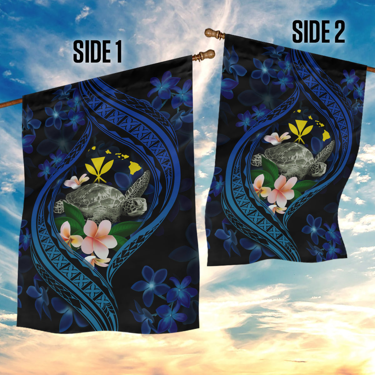 Hawaii Turtle Plumeria Flower Fanciful Garden Flag LT03 - Polynesian Pride