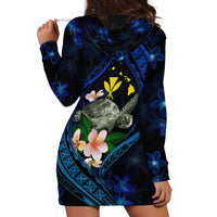 Hawaii Turtle Plumeria Flower Fanciful Hoodie Dress LT03 - Polynesian Pride