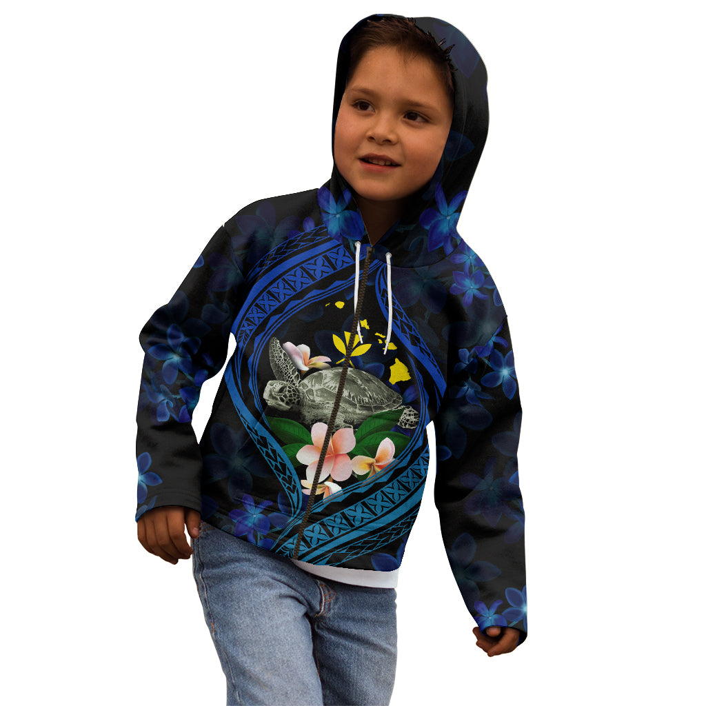 Hawaii Turtle Plumeria Flower Fanciful Kid Hoodie