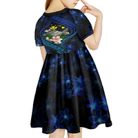 Hawaii Turtle Plumeria Flower Fanciful Kid Short Sleeve Dress LT03 - Polynesian Pride