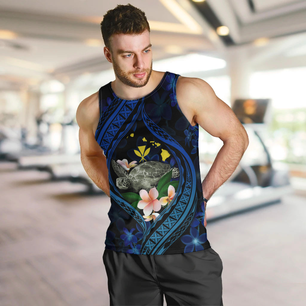 Hawaii Turtle Plumeria Flower Fanciful Men Tank Top