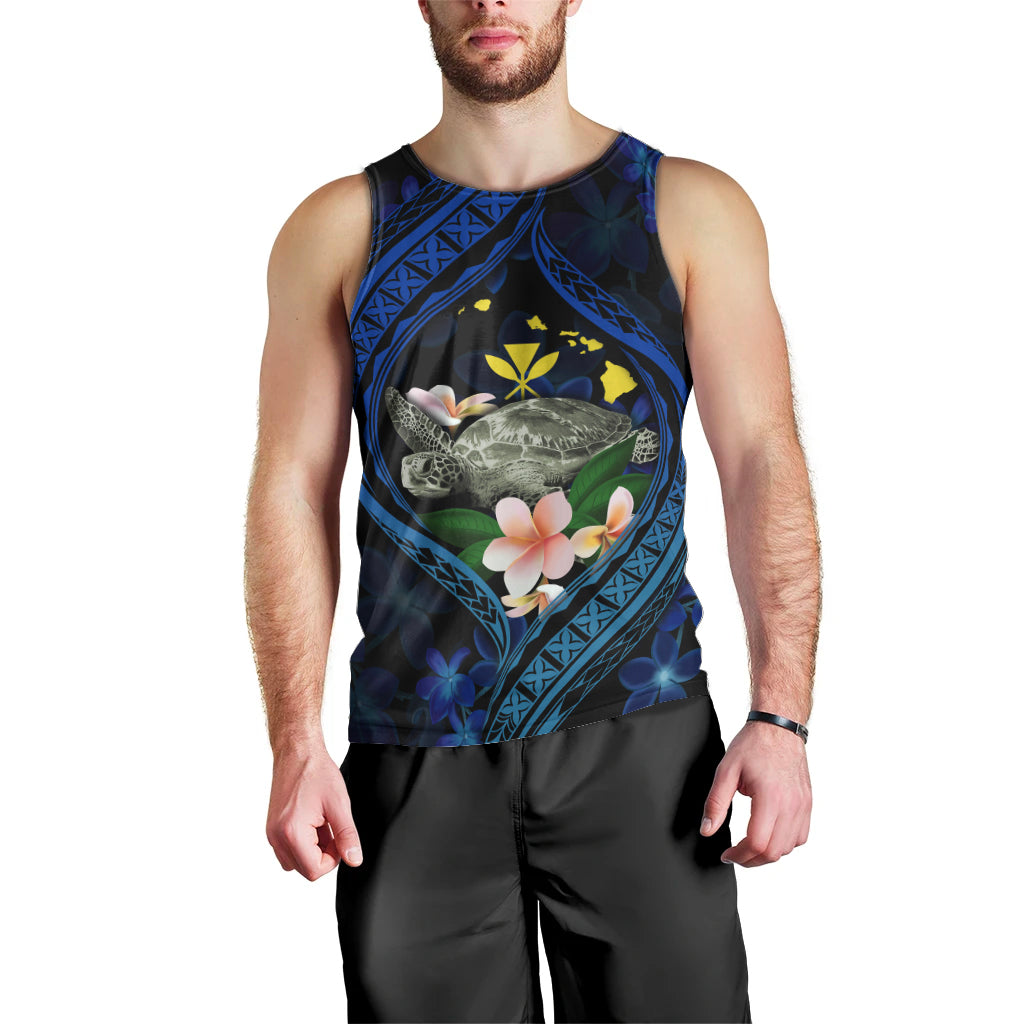 Hawaii Turtle Plumeria Flower Fanciful Men Tank Top LT03 - Polynesian Pride