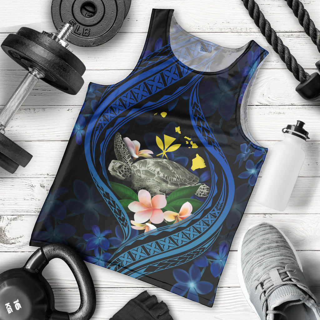 Hawaii Turtle Plumeria Flower Fanciful Men Tank Top LT03 - Polynesian Pride