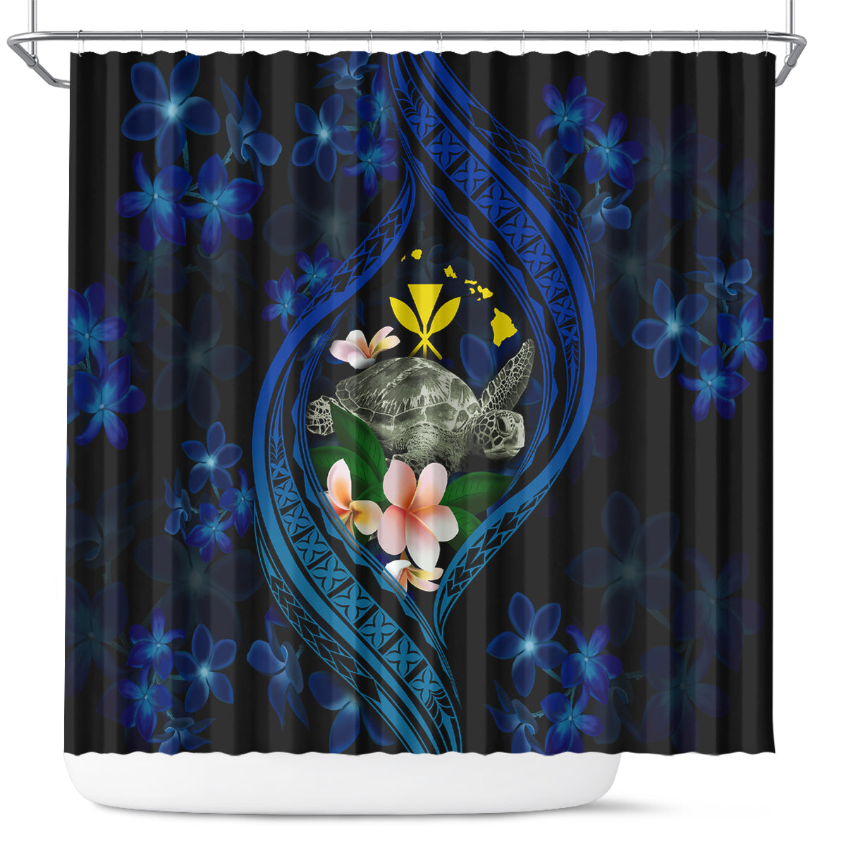 Hawaii Turtle Plumeria Flower Fanciful Shower Curtain