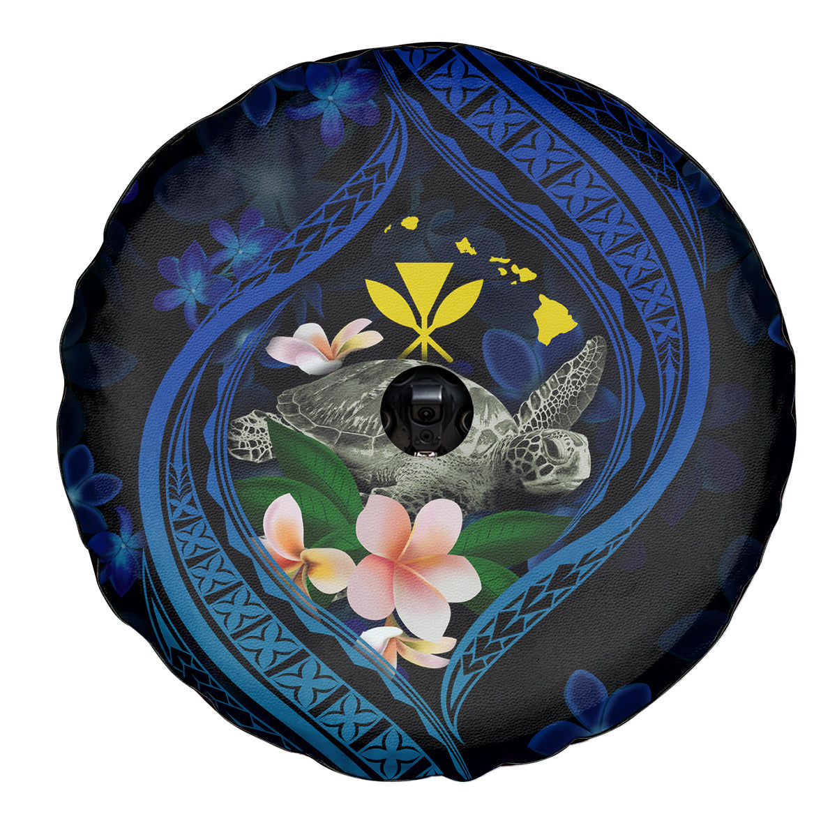 Hawaii Turtle Plumeria Flower Fanciful Spare Tire Cover LT03 - Polynesian Pride