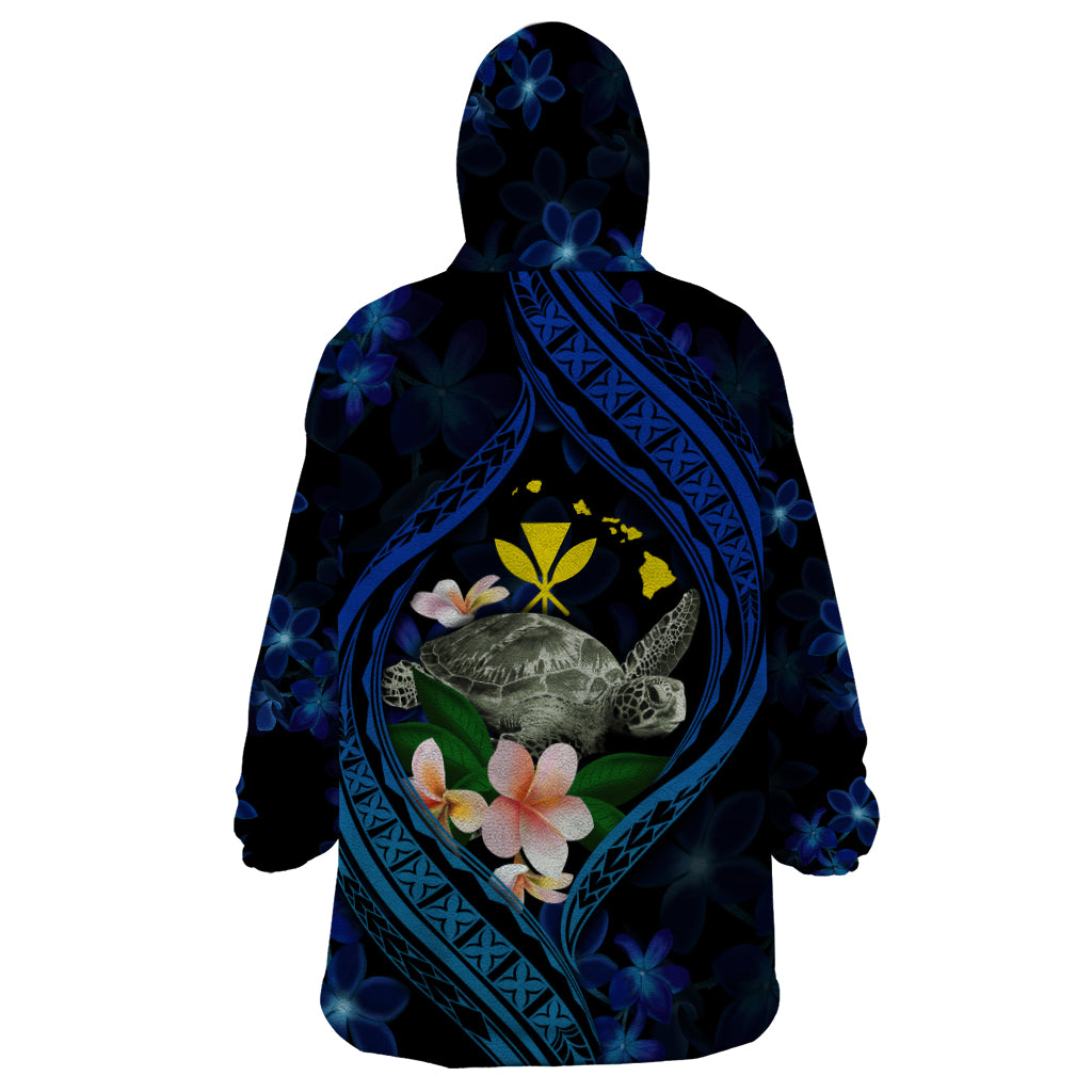 Hawaii Turtle Plumeria Flower Fanciful Wearable Blanket Hoodie LT03 - Polynesian Pride